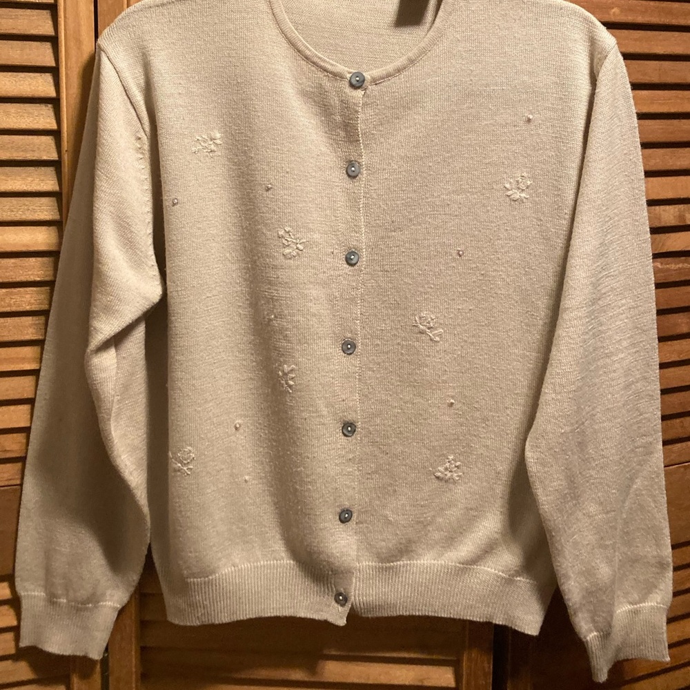 Carolyn Taylor Beige Embroidered & Embellished Cardigan - Picture 6 of 12